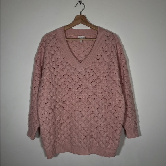 GARNET HILL CASHMERE OVERSIZED COCOON SILHOUETTE SWEATER IN LIGHT PINK SIZE S - Picture 3 of 9